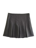 Vintage Dark Grey Mini Skirt Stylish Retro Fashion Piece