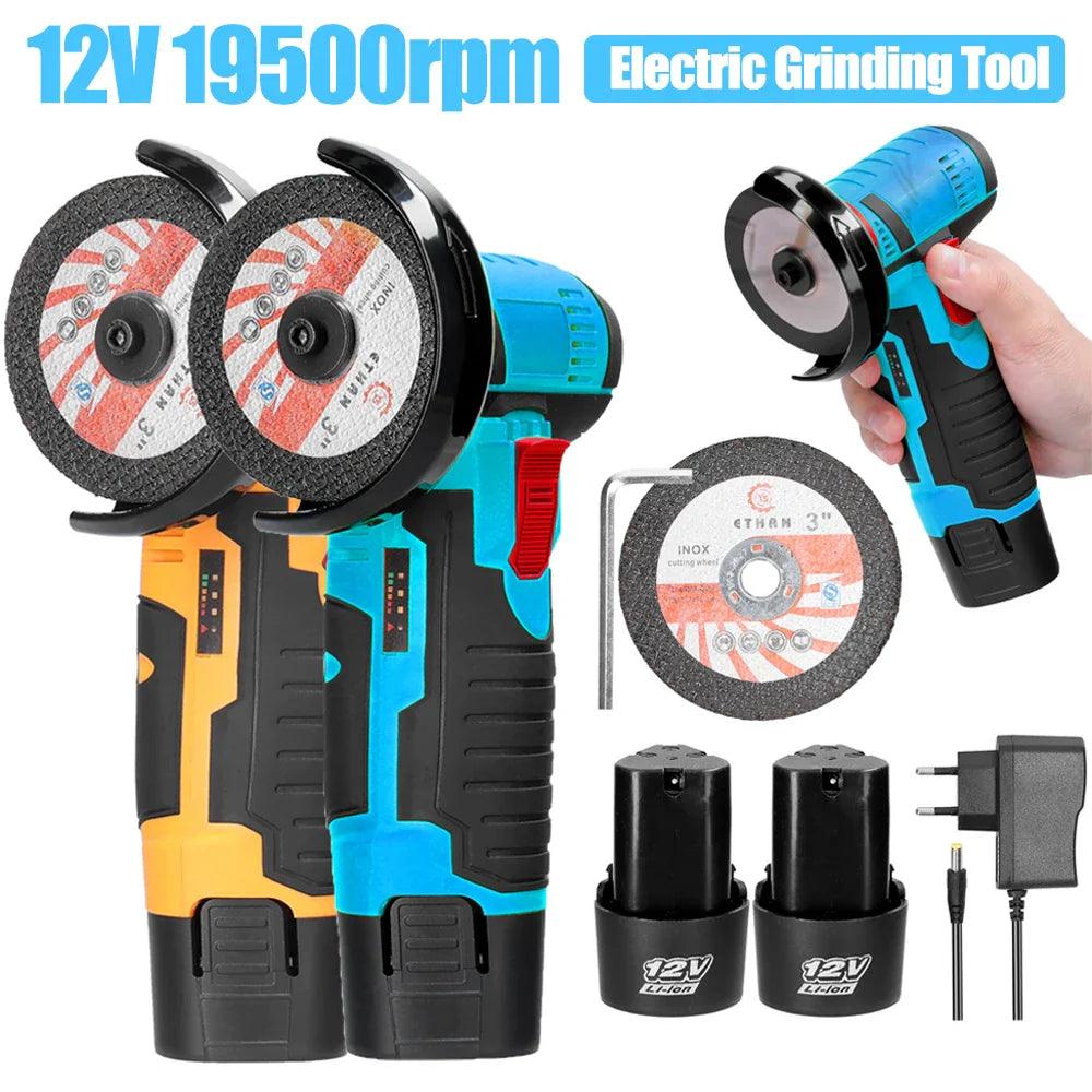 12V Cordless Electric Angle Grinder 800W 19500rpm Lithium Battery Mini Polishing Grinding Machine Diamond Cutting Power Grinder  ourlum.com   