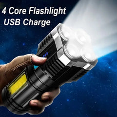 Explorer's LED Flashlights: High Power Camping Torch & COB Side Light