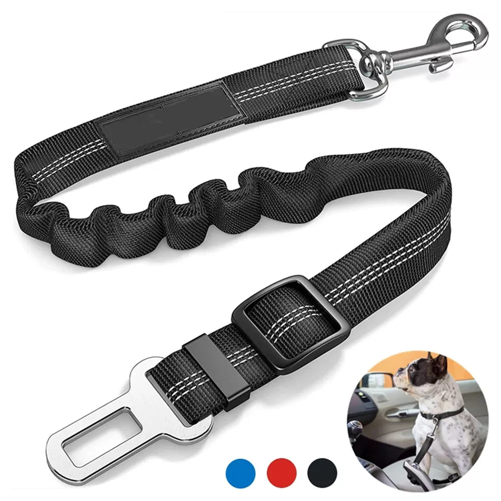 Dog Car Safety Harness: Adjustable Reflective Nylon Seatbelt for Pet Travel  ourlum.com   