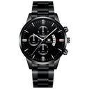 Men's Stainless Steel Calendar Quartz Watch Elegant Timepiece