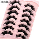 NEW 7Pairs Lashes manga Lashes 3D Clear Band Lashes Natural Look Wispy Mink Eyelashes Fluffy Cat Eye Lashes Pack Fake Eyelashes  ourlum.com 7pairsLF03  