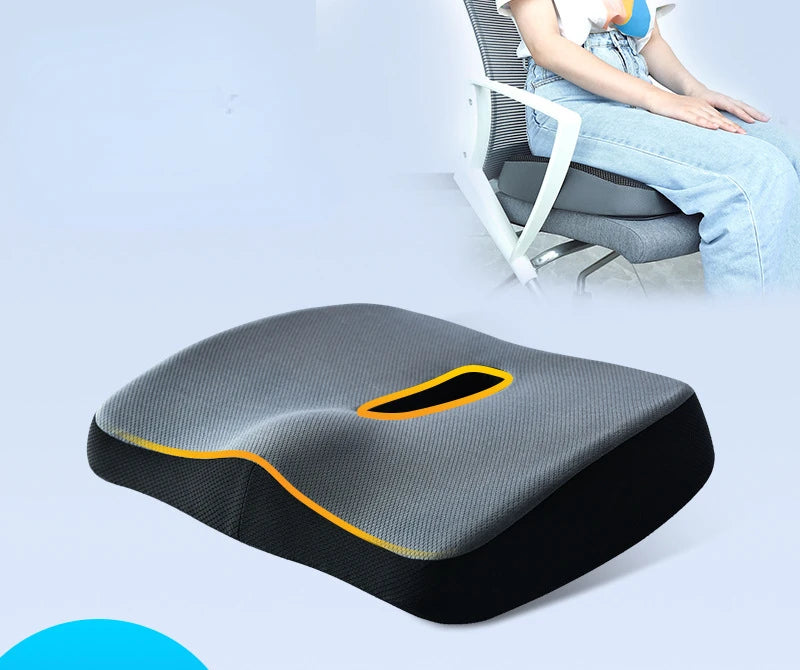 Comfortable Memory Foam Office Chair Cushion with Gel Core - Removable & Washable Summer Seat Pad