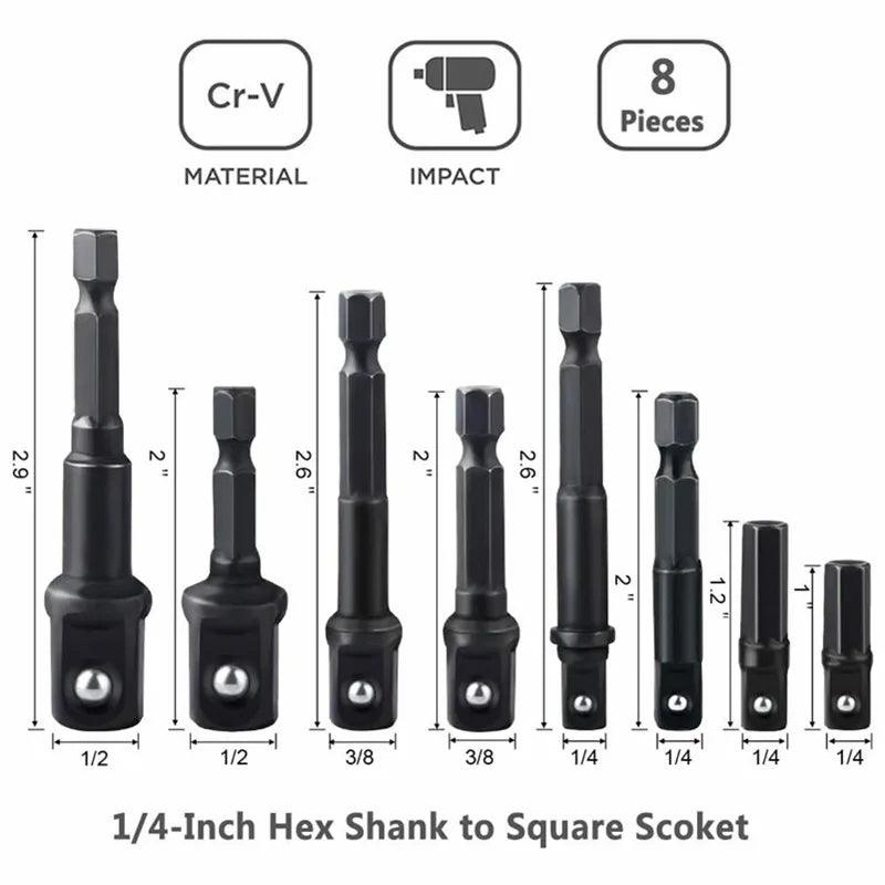 12-Piece Impact Socket Adapter Set: Versatile High-Speed Nut Driver for Metalworking  ourlum.com   