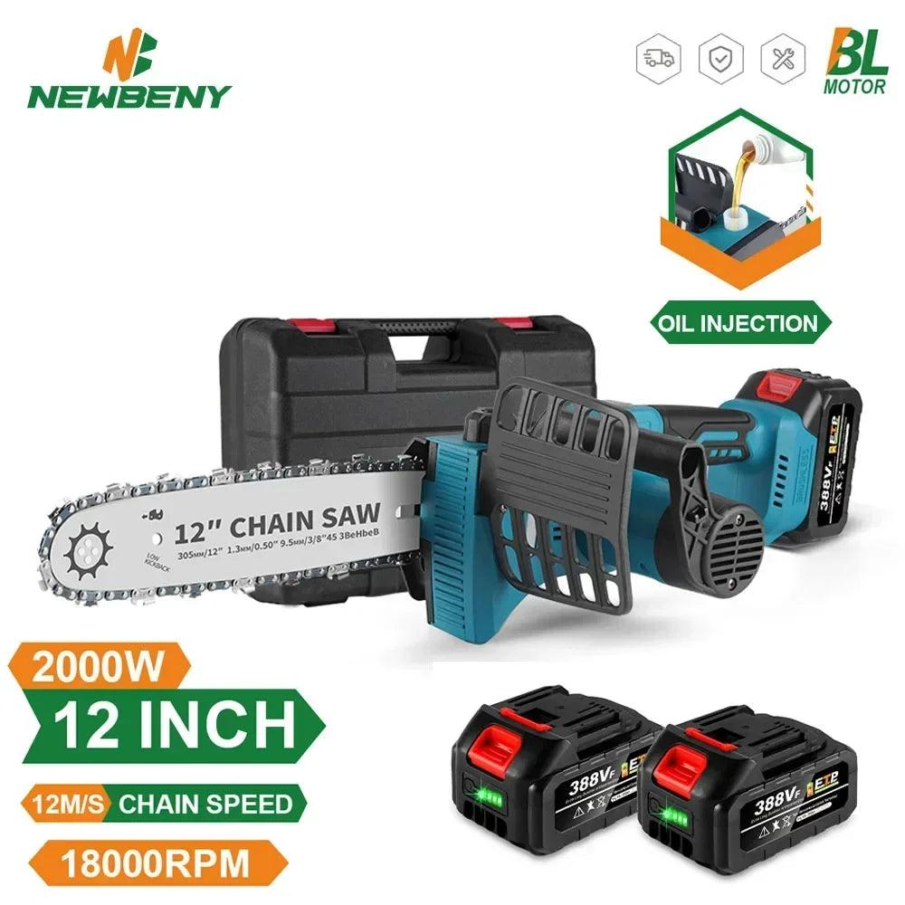 12 Inch Brushless Electric Saw With Oiler Cordless Portable Garden Woodworking Cutting Tool Machine For Makita 18V Battery  ourlum.com   