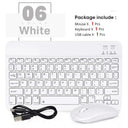 Wireless Bluetooth Keyboard: Ultra-Slim Design for iPad iPhone Tablet  ourlum.com white-and mouse  