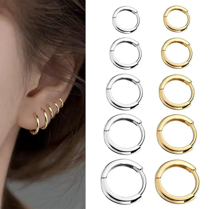 Simple Stainless Steel Hoop Earrings for Cartilage Piercings: Elegant Unisex Jewelry  ourlum.com   