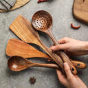 Eco-Friendly Teak Wooden Spatulas for Non-Stick Cookware