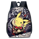 2PC Pikachu Cartoon Backpack Two-piece Pokemon Student School Bag Pencil Bag Elf Pokémon Lunch Bag Cartoon School Bag Mochila  ourlum.com School bag-02  