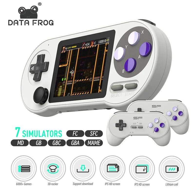 DATA FROG SF2000 Portable Handheld Game Console 3 Inch IPS Retro Game Consoles Built-in 6000 Games Retro Video Games For Kids  ourlum.com   