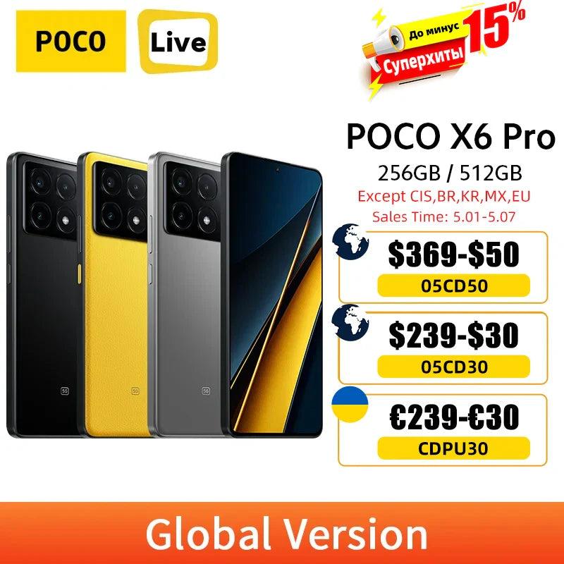 POCO X6 Pro 5G Smartphone - 256GB/512GB, 1.5K AMOLED, 64MP Camera, 67W Fast Charging, Dimensity 8300-Ultra