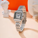 Square Roman Quartz Watch: Stainless Steel Timepiece Gift