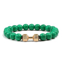 Fitness Charm Bracelet Set: Stylish Natural Stone Beads