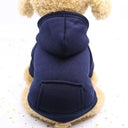 Cozy Cotton Pet Clothes: Stylish Warm Hoodies for Small to Large Dogs  ourlum.com Navy Blue XS 