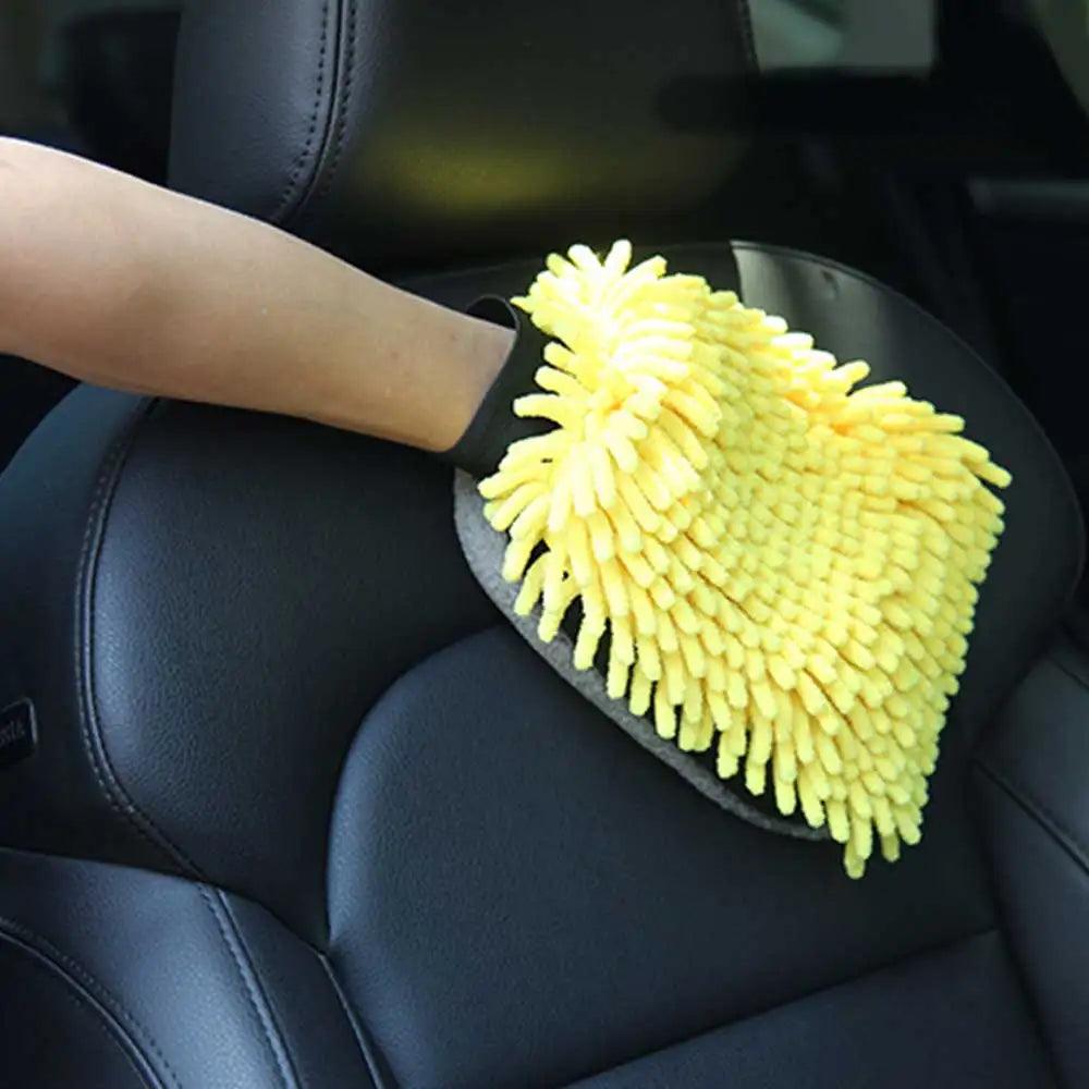Ultimate Car Cleaning Glove with Microfiber Coral Mitt - Premium Quality Anti-scratch Multifunction Cleaning Tool  ourlum.com   