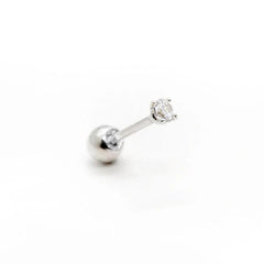 Moon Stud Earring: Elegant Sterling Silver Jewelry for Women - Sparkling Zircon Stone Glam