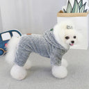 Winter Pet Dog Coat with Wool Lining Stylish Polyester Jumpsuit