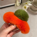 Crab Plush Fur Hair Clip: Trendy Accessory for Girls