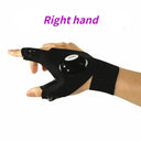 Fingerless Glove LED Flashlight Waterproof Torch Tool Gear