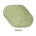 4PCS Set Oval Rop Cotton Braided Table Place Mats Washable