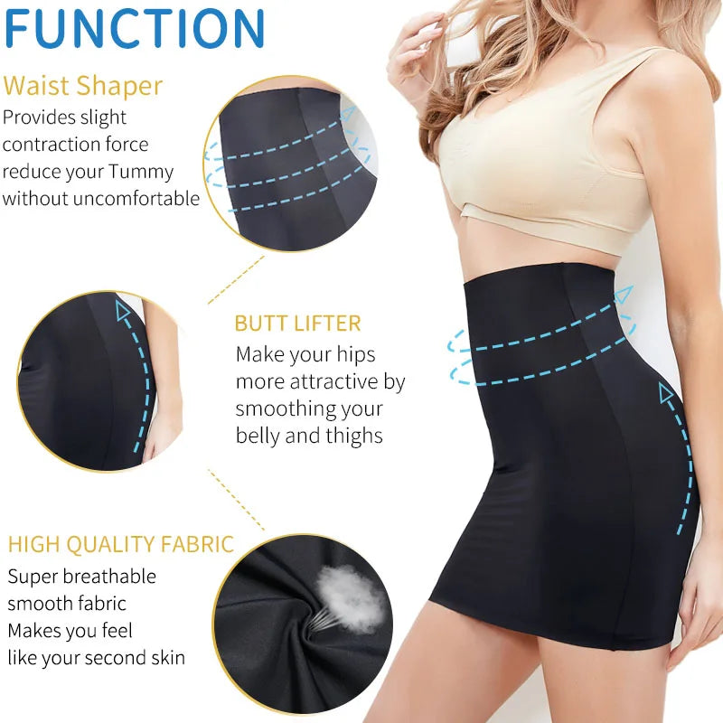 High Waist Women's Slip Shaper for Tummy Control & Seamless Elegance