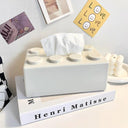 Building Blocks Tissue Box Organizer: Modern Wall-mounted Paper Holder & Face Towel Box  ourlum.com WHITE 20x12.6x8cm 