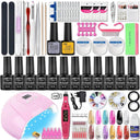 Glamorous Nail Art Kit with UV LED Lamp and Tools Set