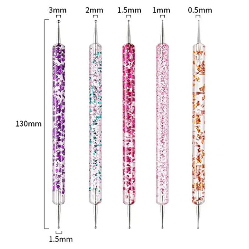 6/31Pcs Nail Art Brush Design Tip Painting Drawing Carving Dotting Pen FlatFan Liner Acrylic Gel UV Polish Manicure Tools  ourlum.com   