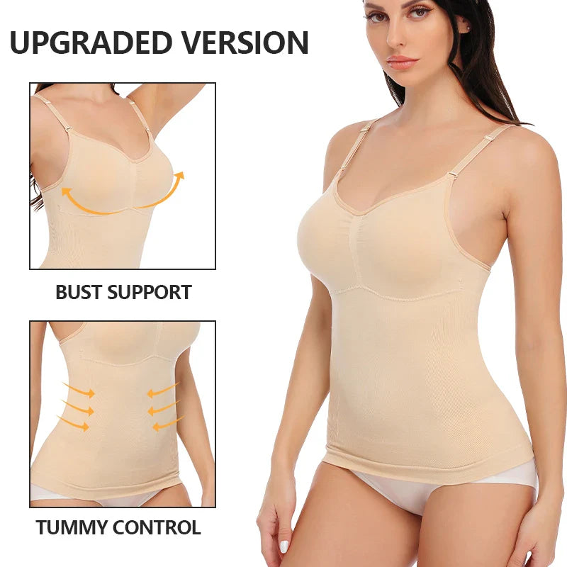 Seamless Plus Size Body Shaper Tank Top with Removable Pads for Ultimate Comfort