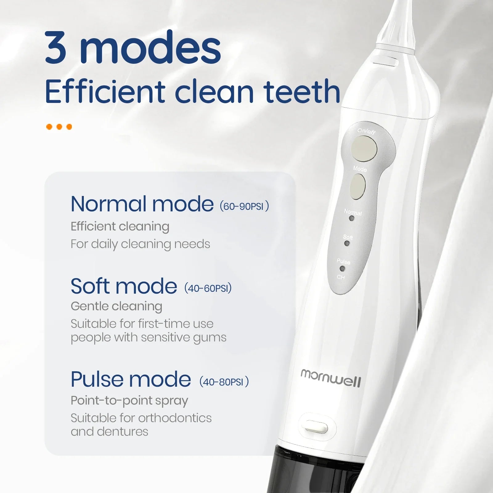 Mornwell Dental Water Flosser: Portable USB Recharge Teeth Cleaner  ourlum.com   