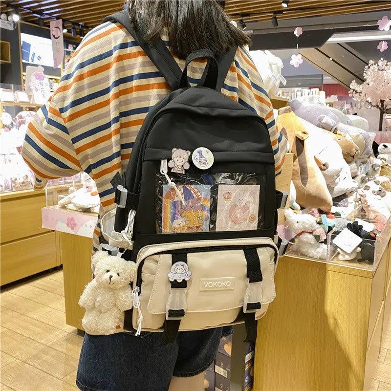 Kawaii Women Backpack Waterproof School Bag For Teenager Girl Student Bookbag Laptop Rucksack Cute Female Travel Bagpack Mochila  ourlum.com   