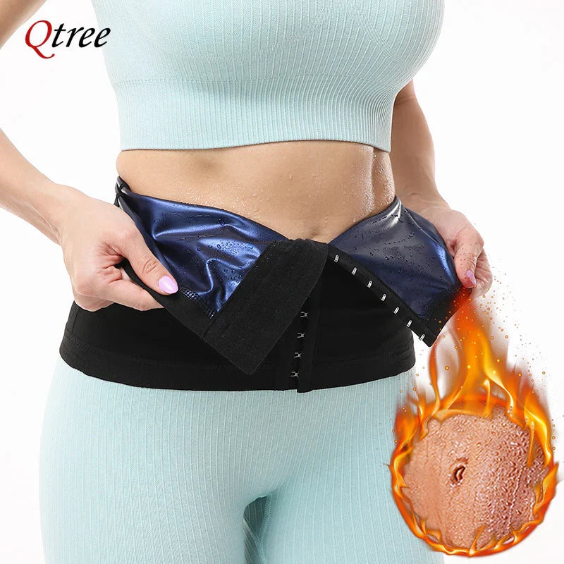 Women’s Qtree Sauna Waist Trimmer Belt - Slimming Body Shaper for Tummy Control & Fat Burning