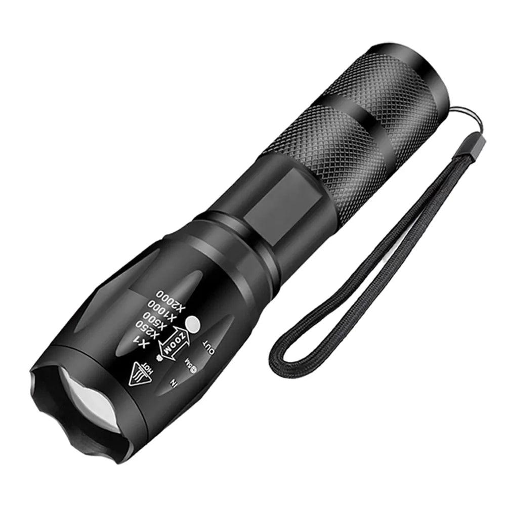Powerful LED Camping Flashlight with 5 Lighting Modes and Zoom Feature - Durable Aluminum Alloy Body, Waterproof Design, AAA Battery Operated  ourlum.com   