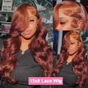 Body Wave Reddish Brown Lace Front Human Hair Wig On Sale