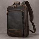 Men's Retro Crazy Horse Leather Backpack for 15.6 Inch Laptop