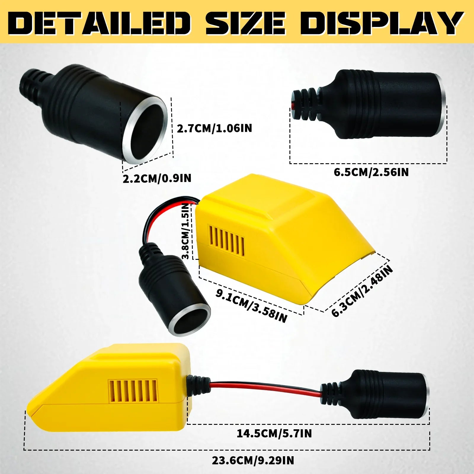 Dewalt 20V to 12V Battery Adapter with Cigarette Lighter Plug