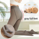 Winter Comfort Thermal Leggings - Stylish Slim Translucent Stockings & Pants - Elastic Sexy Thick Pantyhose - 80g 200g  ourlum.com Gray full feet 80g-thin 