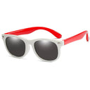 YouthFlex Polarized Sunglasses for Kids-Flexible Silicone Frame-UV400 Protection-Fashionable Shades-Eyewear for Boys and Girls  ourlum.com white red  