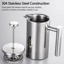 350ml/800ml/1000ml Coffee Maker Pot French Press Coffee Maker Stainless Steel Double Walled Insulated Coffee Maker Pot