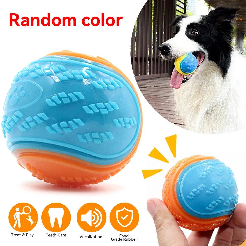 Bite-resistant Beef-flavored Rubber Ball for Dog Training  ourlum.com Random 6.5cm 