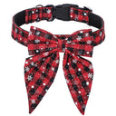 Cotton Christmas Snowflake Bow Dog Collar for Festive Holiday Style  ourlum.com Red Black Snow S 2.0cmx40cm 