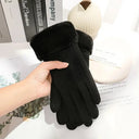 Women Winter Thick Plush Suede Touchscreen Gloves Mittens