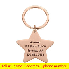 Personalized Engraved Pet ID Tag Keychain for Cats & Dogs