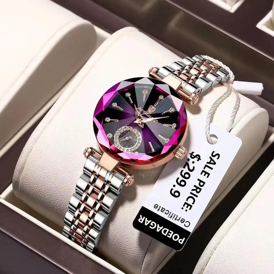 Luxury Rose Gold Stainless Steel Women's Watch with Swiss Precision Movement and Waterproof Design  ourlum.com   
