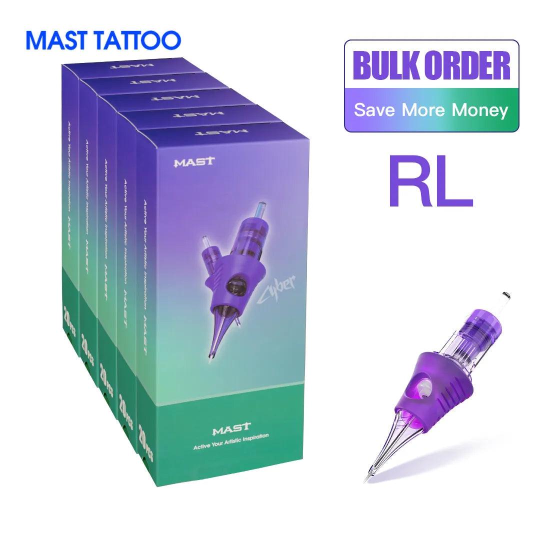 3/5/10 Boxes RL Mast Pro Tattoo Cartridge Needles Supply Makeup Permanent  Mast Cyber Needles Round Liner 0.35mm/0.30mm/0.25mm  ourlum.com 0.30MM 1001RL 60 PCS Cyber CHINA