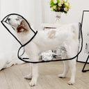 Pet Dog Transparent Rainwear Hooded Raincoat Waterproof Jacket for Small Dogs  ourlum black XS 