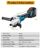 125mm Cordless Brushless Angle Grinder for Makita 18V Battery