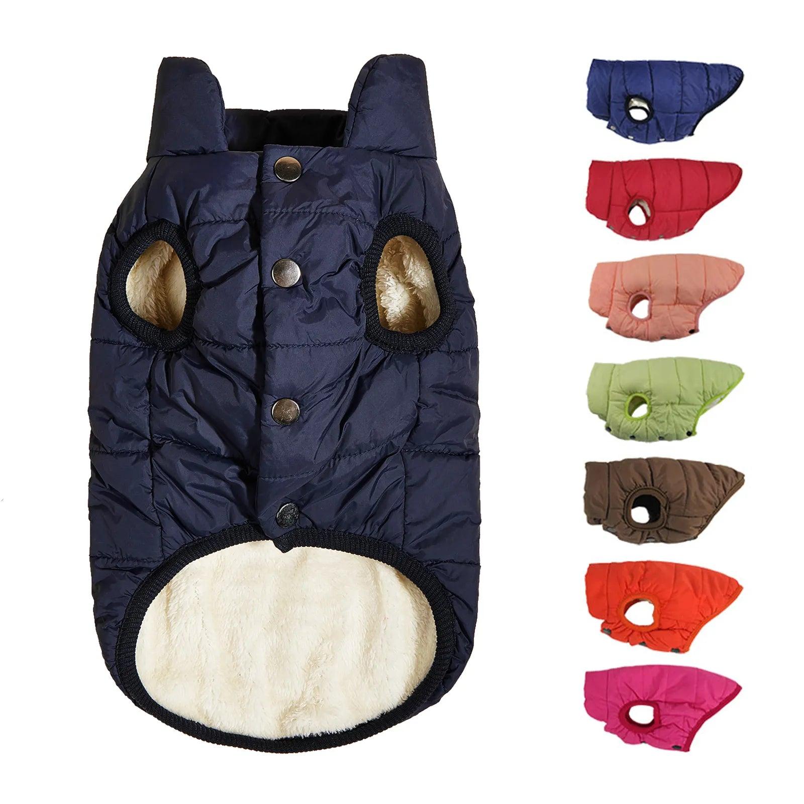 Cozy Winter Dog Jacket with Plush Inner Lining for French Bulldog Chihuahua Puppy  ourlum.com   