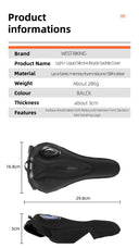 Comfortable Gel Memory Foam Bike Saddle Cover with Safety Taillights