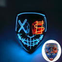 Halloween LED Purge Neon Light Up Mask With LED Gloves